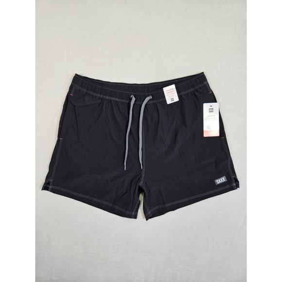SAXX Swim Trunks Mens XL Oh Buoy 2N1 Ballpark Pouch 5" Black NWT - Picture 1 of 11